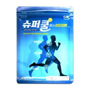 슈퍼쿨파스 일체형 5매입 1개/한번에 붙이는 파스 부종완화 어깨결림 허리통증 관절통