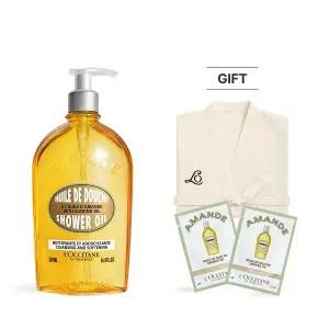 [록시땅](강남점)[기프트] 아몬드 샤워 오일 500ml 세트 (+체험 키트 2종+릴랙싱 가운)