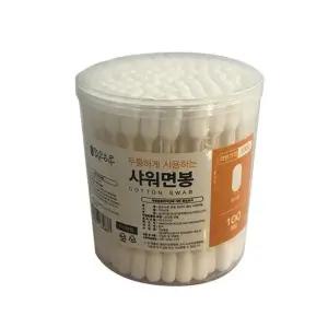 맑은하루 원형 원터치 샤워면봉(100개입) 면봉 나무면봉 종이면봉 국산면봉