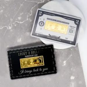 순금 24K 행운의 2달러 카드 3.75g 1돈 기념품 미니 골드바 금 선물 999.9