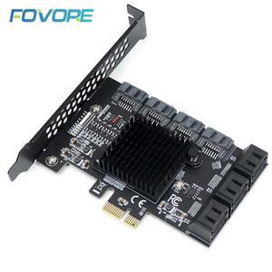 Chi a 마이닝 라이저 10 포트 PCIE SATA 카드 Express 컨트롤러 3 확장 E 6Gbps ASM1166