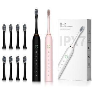 성인용 음파 전동 칫솔 어린이용 충전식 치아 미백 도구 IPX7 방수 8 브러시 헤드