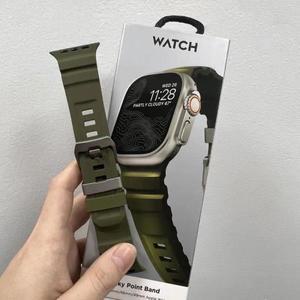 iWatch Ultra2 용 실리콘 스트랩 스포츠 팔찌 밴드 Apple 10/9/8/1/2/3/4/5/6/7 46mm 시계 41 38