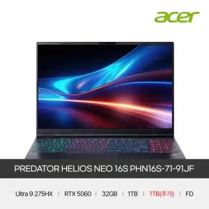 ACER PREDATOR HELIOS NEO 16S AI PHN16S-71-91JF (U-9 275HX/RTX 5060/32GB/1TB/1TB/FD)
