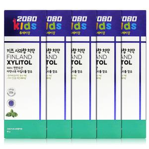 2080 자일리톨 키즈 사과향 치약 80g x 5개 (8세이상)