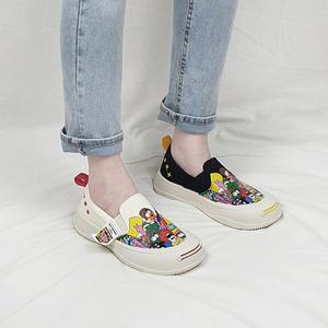 [디아]호머 캔버스 카툰 캐릭터 라벨 밴딩 슬립온 3cm
