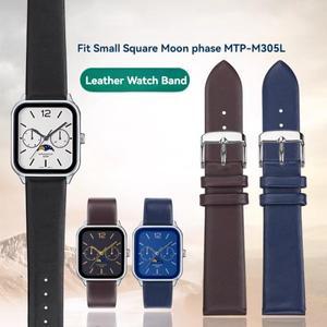 카시오 스몰 스퀘어 문페이즈 MTP-M305 MTP-M300m/M300D 소가죽 시계 스트랩 20mm 팔찌 송아지 손목밴드 블