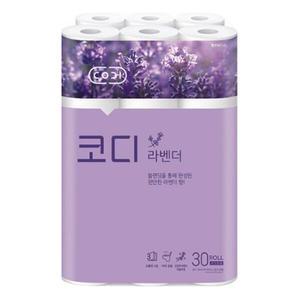 코디 라벤더 3겹 롤화장지 30m 30롤 1개