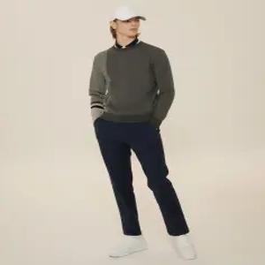 헤지스 골프 24FW [ESSENTIAL] 네이비 남성 면혼방 기본 팬츠(슬림핏) HUPA4C601N3
