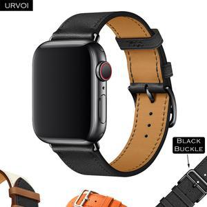 URVOI 가죽 밴드 apple watch 시리즈 9 8 7 6 SE 5 4 울트라 2 싱글 투어 iwatch 스트랩 손목 밴드 클래식 디자인 41 45mm