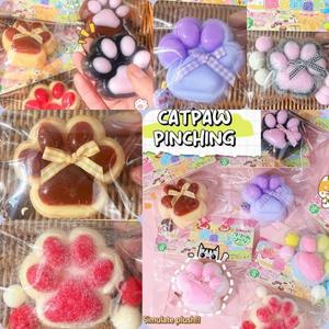Mochi Taba Squishy 미니 귀여운 봉제 고양이 발, 실리콘 작은 핑크 신상 피젯 토이