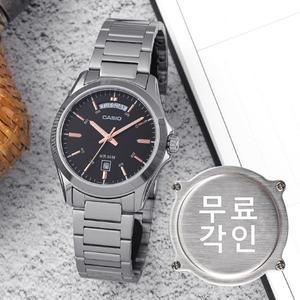 [카시오]무료각인 카시오 MTP-1370D-1A2 클래식 라운드 데이데이트 정장 남자 메탈 손목시계 c
