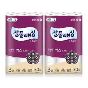 [잘풀리는집][S] 잘풀리는집 맥스 소프트 화장지 30m x 30롤 x 2팩