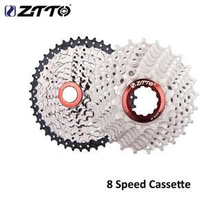 ZTTO 8단 MTB 로드 바이크 카세트 8S 23T/25T/28T/30T/32T/34T/36T/40T/42T 8v 스프라켓 고강도 스틸 K7 프