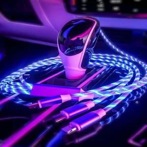 led usb 케이블 3in1 충전 자석 c타입 5핀 아이폰 선 빛 등 발광