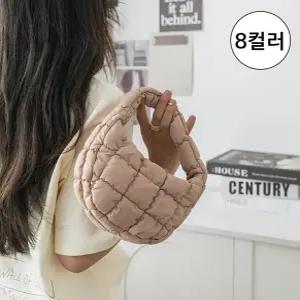 미니 컬러 퀄팅 패딩백 구름가방 토트백 심플 사계절 데일리백 가벼운 손가방 엠보