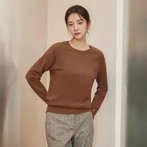 [르포엠]미니 버튼 슬리브 라운드 니트 2종세트