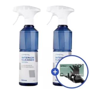 [T멤14,520원]불스원 크리스탈 실내크리너 500ml 2개입+(세차 전용 니트릴 장갑 10매 증정)