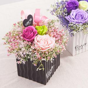 비누 장미 조화 화분 링클 set 20cm 인테리어 꽃 테이블 장식 소품 꾸미기