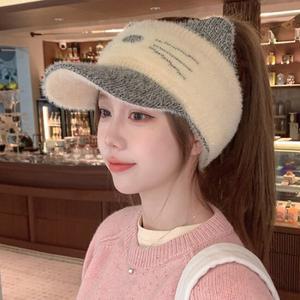 부미 귀여운 고양이 겨울 니트 캡 모자