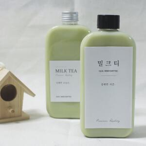 IW90 더치밀크 300ml 1개 납작 사각 페트병 더치병 밀크티병 플라스틱병 공병 주스병