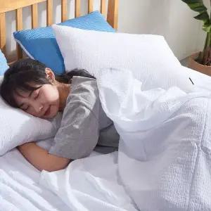 시어서커 홑이불 화이트(D/Q)_시원한 여름 침구 홑겹 인견홑이불 시어서커홑이불 린넨홑이불