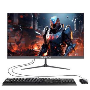 올인원 데스크톱 컴퓨터 PC, 24인치 FHD N5095 쿼드코어 프로세서, 16GB DDR4 RAM, 512GB SSD, 듀얼 밴드 Wi-Fi, 블루투스, USB 6개, HDMI, VGA, 키보드 및 마우스 포함, 세련된 디자인(N5095/16GB/512GB)