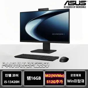 ASUS올인원 PC P440VAK-BPC5350 데스크탑 모니터 일체형 컴퓨터 피벗기능 512GB추가