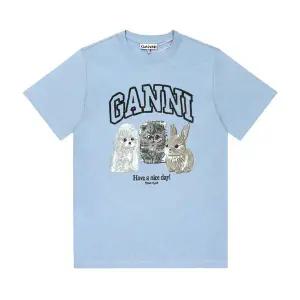[가니]GANNI T4278 570 애니멀 로고 프린트 여성 반팔티