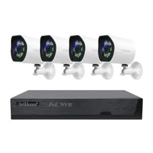 NVR 4채널 CCTV 세트 UTP POE 실외 빌라 주차장 전원 주택 마당 농막 /유선 네트워크 감시 카메라 WISESH003