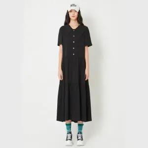 [롯데백화점]럭키슈에뜨 셔링 반소매 롱원피스 (LQDAW24500)