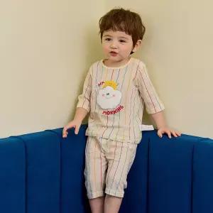 헤이모닝 칠부내의 무형광 국내원단 유아 아동 실내복 상하의세트 아기선물