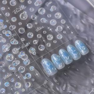 고품질 네일아트 청량 여름 버블버블 물방울 엠보스티커 2종 여름네일 버블네일스티커 (WFHTX8H)