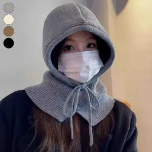 바라클라바 겨울 고품질 여성 목도리 도톰 니트 머플러 깔끔마감 방한 후드 넥워머 4Color [당일]