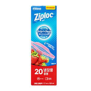 엘지 지퍼락 지퍼백 그립앤실 냉장용 중형 20매 1개