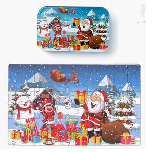 민화샵 크리스마스 틴케이스 퍼즐 60pcs(블루마을)