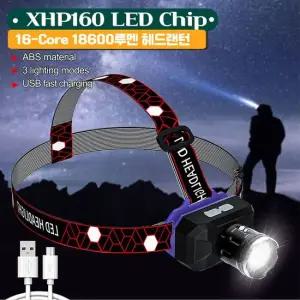 XHP160 LED 충전식 줌 낚시 랜턴 헤드랜턴 18