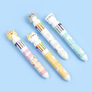 핑크풋 냥냥 피규어 10색 볼펜 0.5mm 컬러펜 문구세트