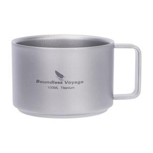 [미국배송] 바운드리스 보야지 티타늄 이중벽 커피 컵 미니 머그잔 100ML 야외 캠핑 하이킹 피크닉 배낭여행용 경량