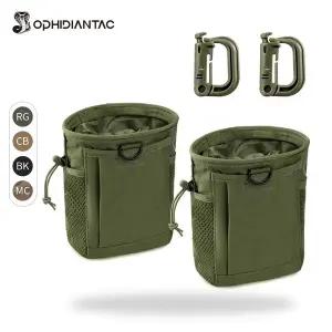 OPHIDIANTAC Molle 덤프 파우치 사냥 매거진 복구 파우치 Drastring 탄약 가방 벨트 허리 패니 팩 조정 가