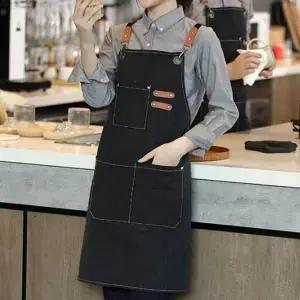 카페 바리스타 공방 앞치마 네일샵 미용실 작업실 필수 캔버스앞치마 앞포켓 꽃집 미술