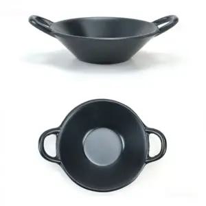 블랙 멜라민 한정식 일식 손잡이 종지 찬기 반찬그릇 간장 초장 양념 소스 그릇 지름 7.7cm 8.6cm