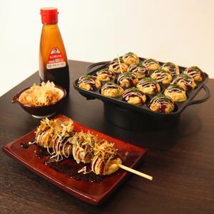 타코야끼 오코노미야끼 만들기 재료 세트 도구 모음 (반죽 소스 팬)