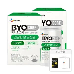CJ바이오코어 건강한 생유산균 100억 30캡슐, 2개+증정(닥터뉴트리 비타민D 맥스 2개월분, 60정, 1개+CJ웰케어 쇼핑백 (소),1개)