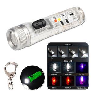 KUL-400 대체품 USB 충전식 미니 손전등 방수 캠핑 대체품 UV 라이트 LED 낚시 플래시