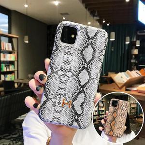 아이폰 12 mini 11 pro max xr xs se2 8 7 + 럭셔리 H 뱀무늬 디자인 스킨 가죽 슬림 하드 핸드