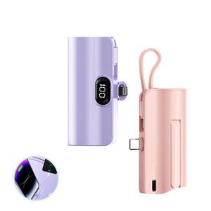 고속충전 보조배터리 도킹형 대용량 아이폰 8핀 갤럭시 C타입 5000MAH 2대동시충전
