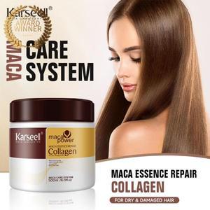 Karseell 2pcs 콜라겐 헤어 트리트먼트 딥 리페어 컨디셔닝 아르간 오일 마스크 에센스 건조 손상된 모발