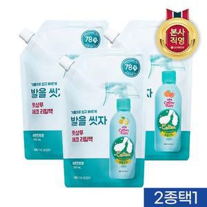 [엘지생활건강]온더바디 코튼풋 발을씻자 풋샴푸 리필 500ml x 3개 (2종 택1)..[34433146]