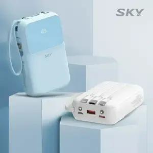 스카이 필 5in1 LCD 고속충전 22.5W 미니 일체형 10000mAh 보조배터리 U10PD 랜턴 겸용 C타입 8핀 5